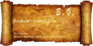 Bodnár Vaszilia névjegykártya