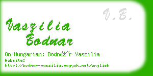 vaszilia bodnar business card